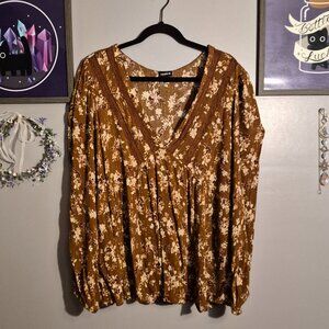 Brown Peasant Top
